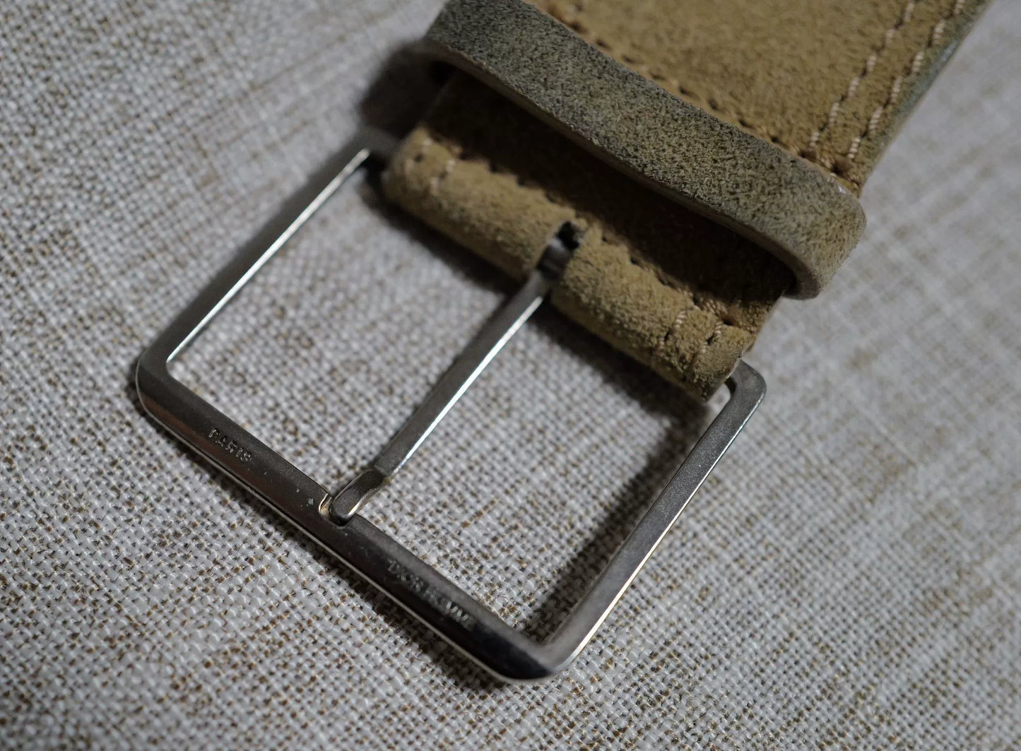 Dior Homme Suede Belt with Silver Buckle