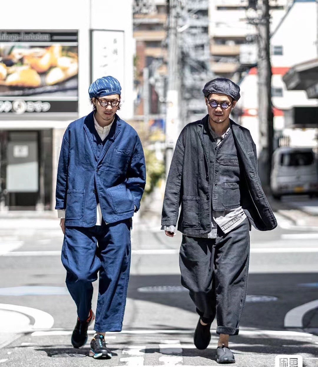 blue moleskin jacket by PORTER CLASSIC