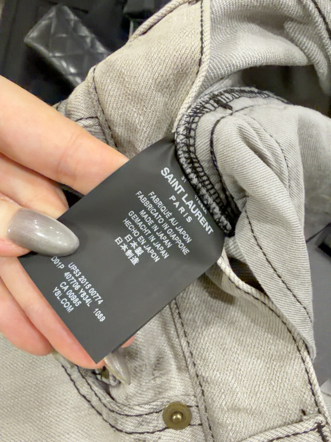 Saint Laurent Tie-Dye Denim Pants