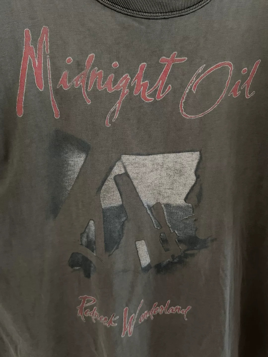 vintage midnight oil graphic tee shirt