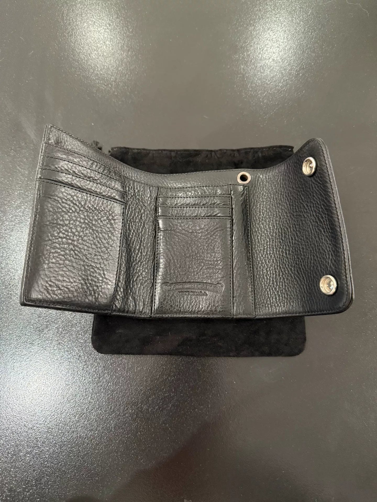 Chrome Hearts Double Silver Buckle Folding Wallet