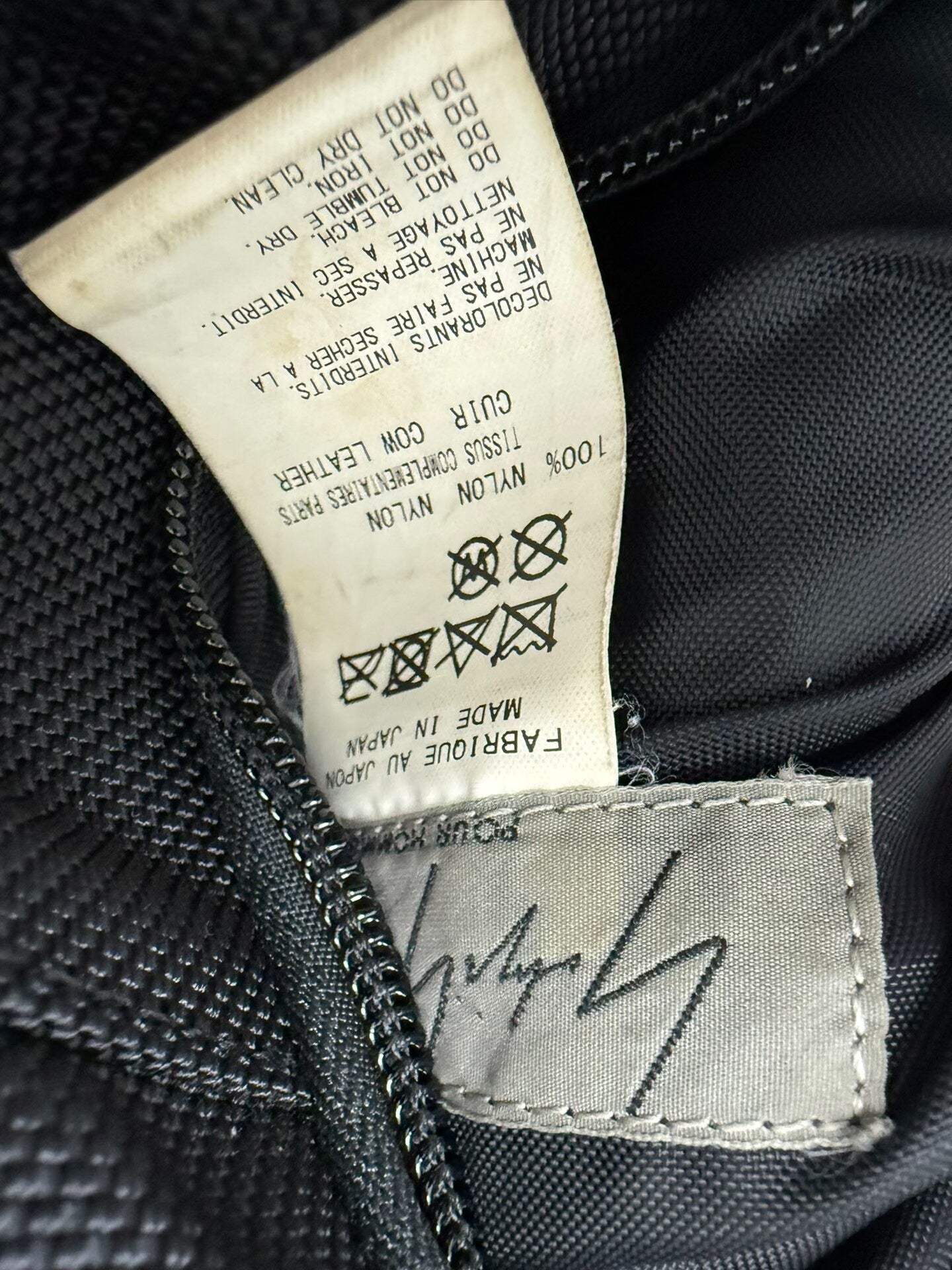 yohji yamamoto pour homme backpack with leather details