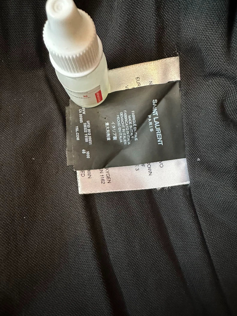 Saint Laurent SLP Leather Trimmed Down Jacket