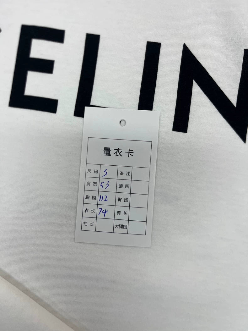 Celine Logo Print Short Sleeve T-Shirt