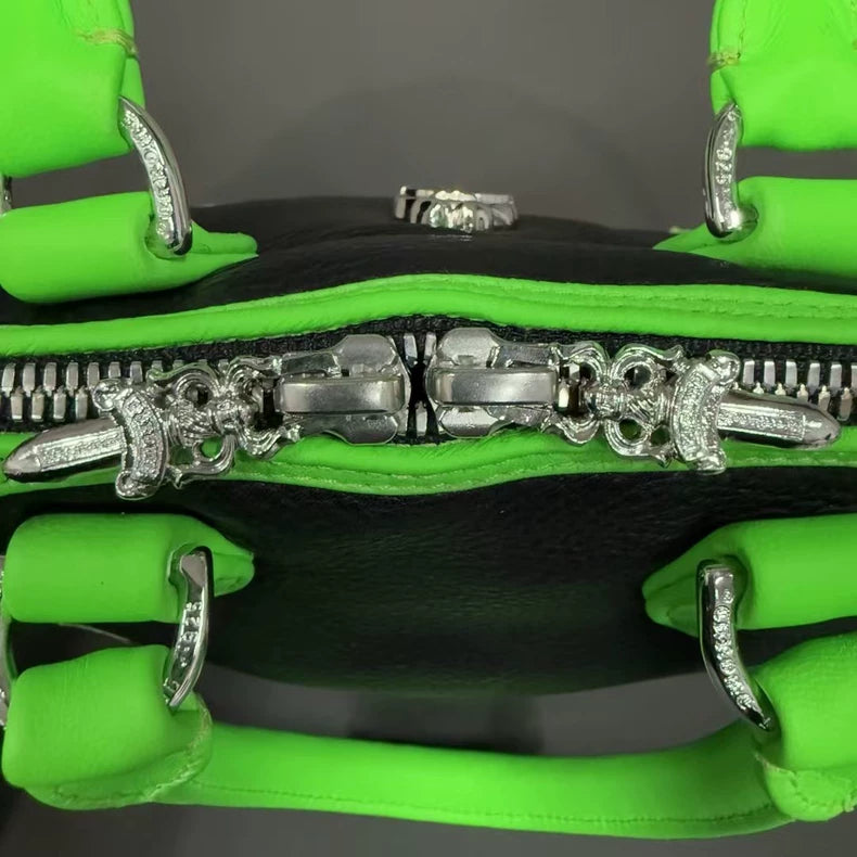 Chrome Hearts Black Green Shell Bag