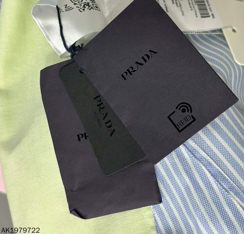 Color Block Long Sleeve Shirt by Prada