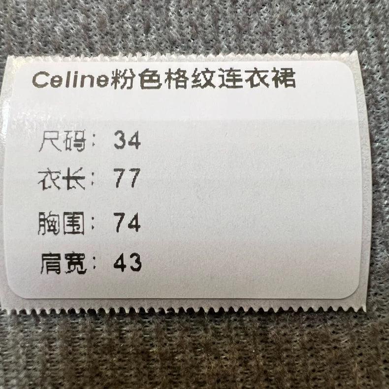 Celine Pink Checkered Dress For Sale