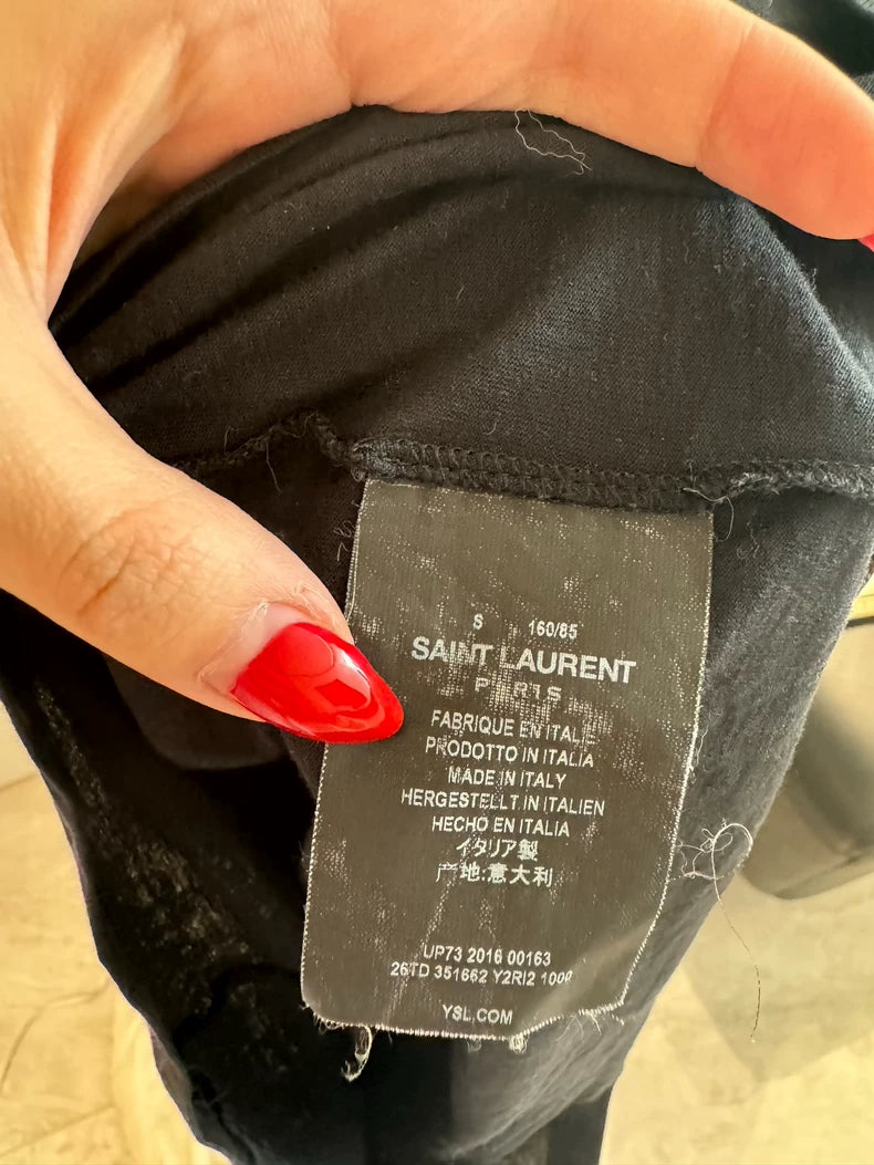 Saint Laurent Paris Black Short Sleeve T-shirt