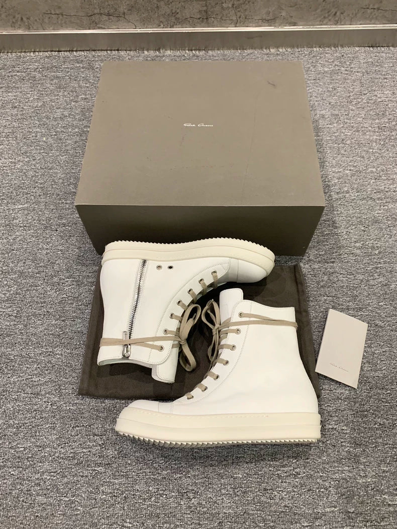 Rick Owens High-Top Sneakers in Milk Color-yf