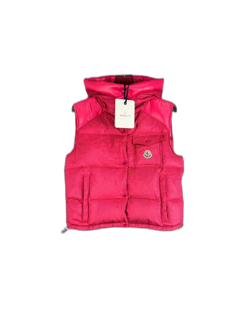 Moncler Pink Corduroy Down Vest - Moncler – DMC99