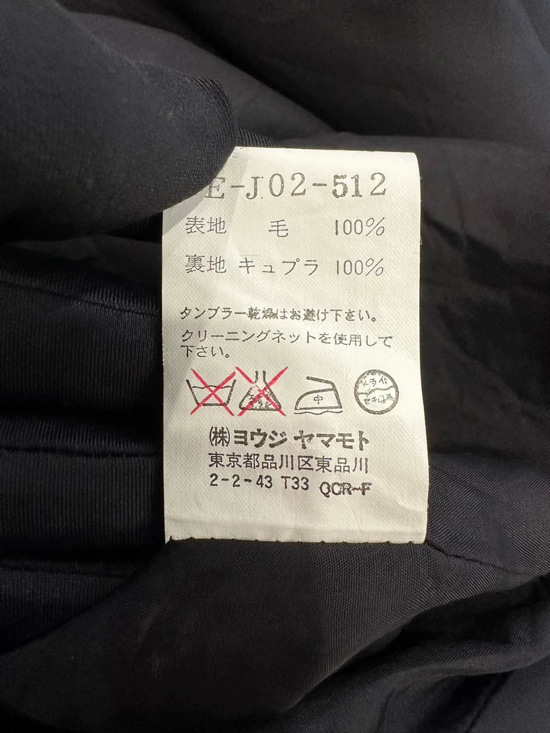 Yohji Yamamoto Black Wool Blazer
