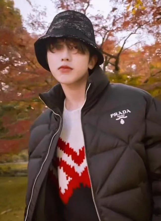 Black Logo Quilted Down Jacket