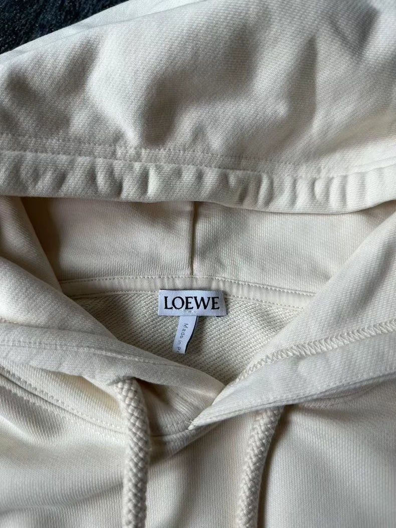 Loewe Logo Hoodie in Cream Color