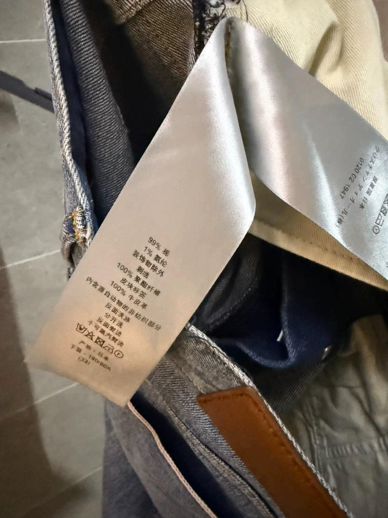 Dior Denim Pants with Colorful Embroidery