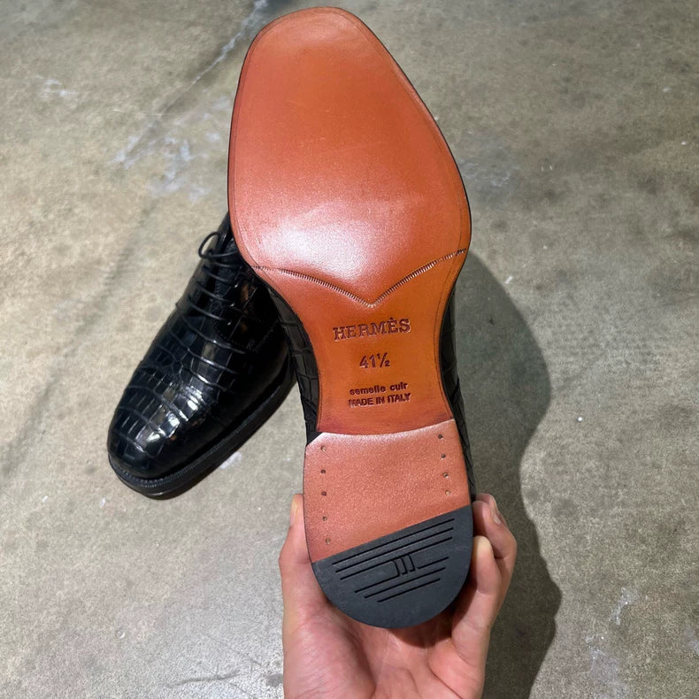 Hermes Crocodile Leather Shoes-zp