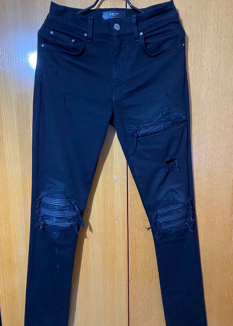 Amiri Black Distressed Skinny Jeans