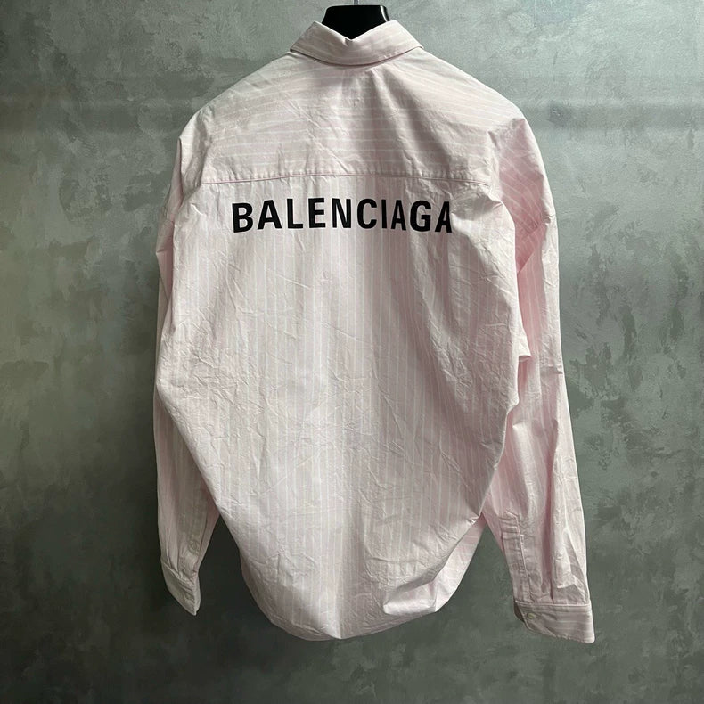 Pink Long Sleeve Shirt with Logo Print