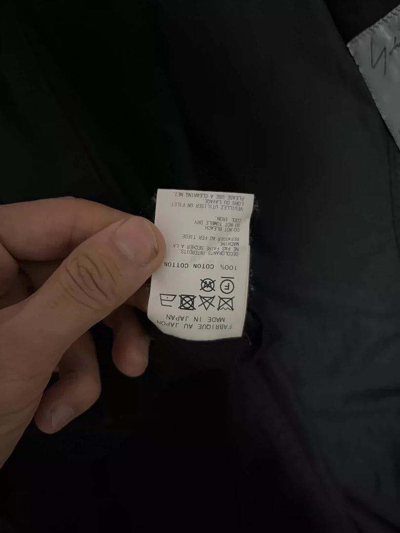 Yohji Yamamoto Black Cotton Printed Jacket