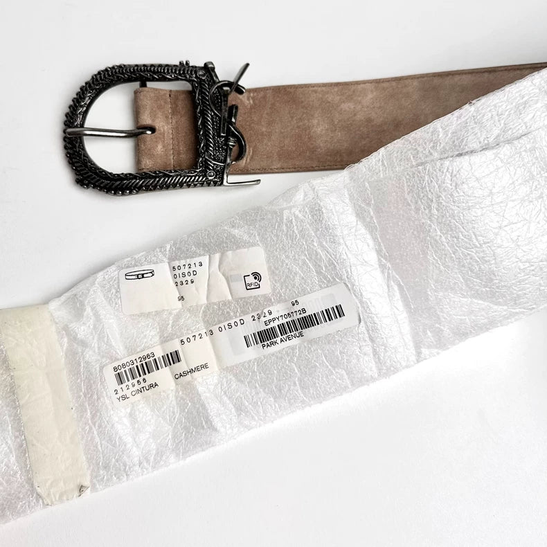 Saint Laurent Velvet Leather Belt Size 95