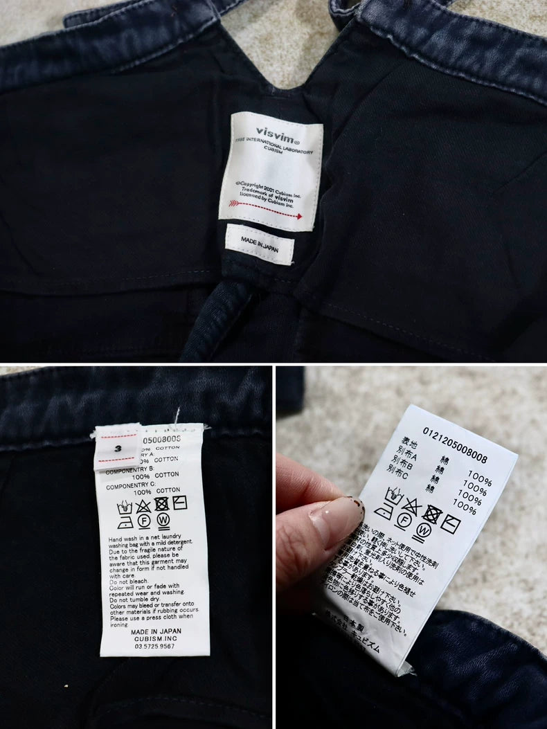 Visvim Travailler Braces Pants in Dark Indigo