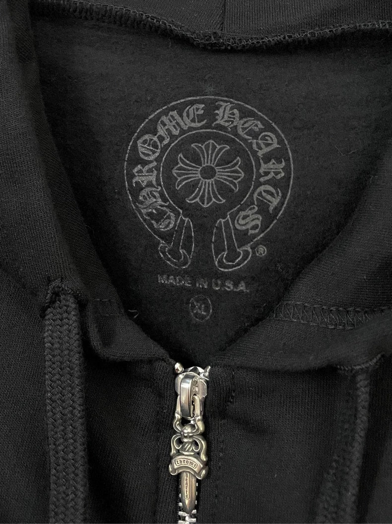 Chrome Hearts Black Zip-Up Hoodie