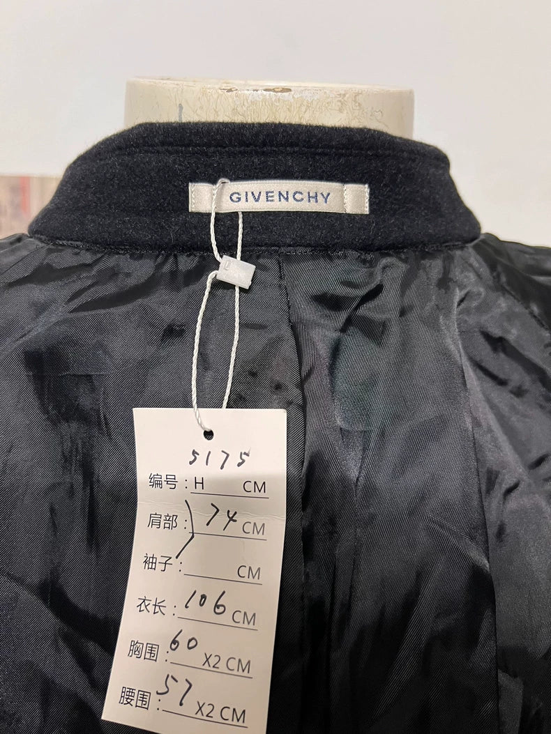 Givenchy Black Gray Mohair Polo Coat