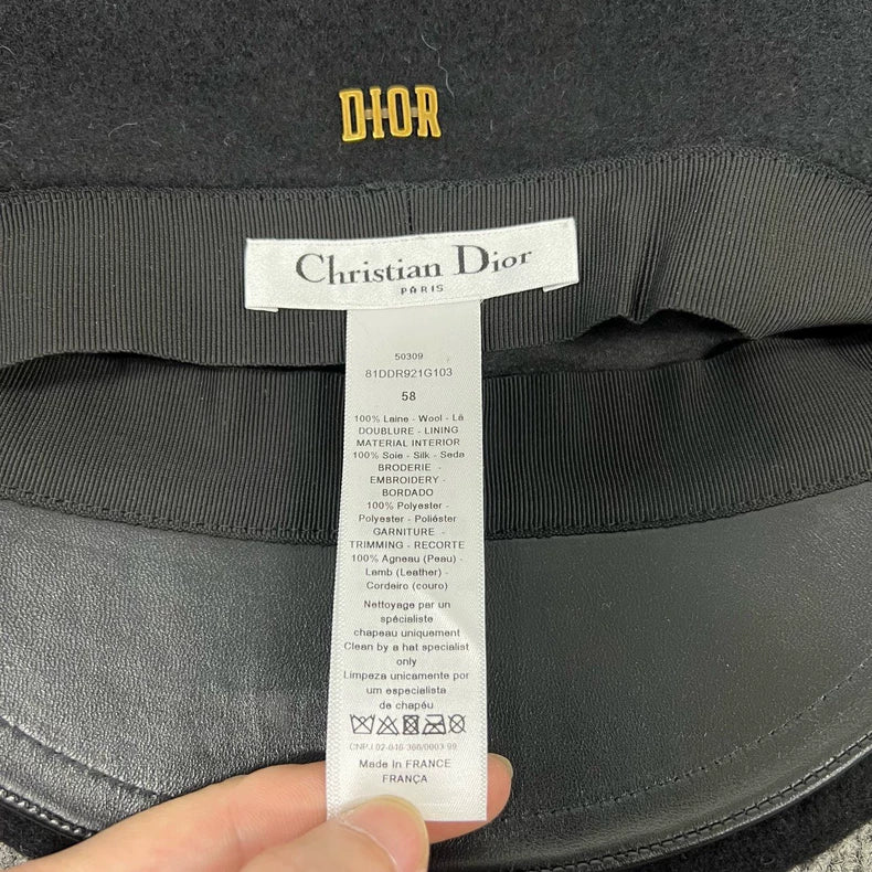 Dior Wool and Leather Beret Hat