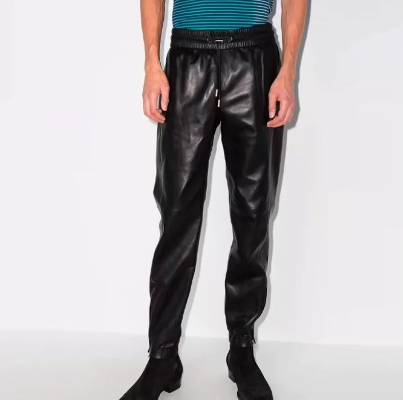 SAINT LAURENT lambskin sweatpants-zp