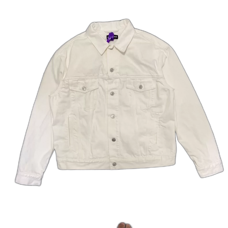 White Denim Jacket with Logo - Balenciaga – DMC99
