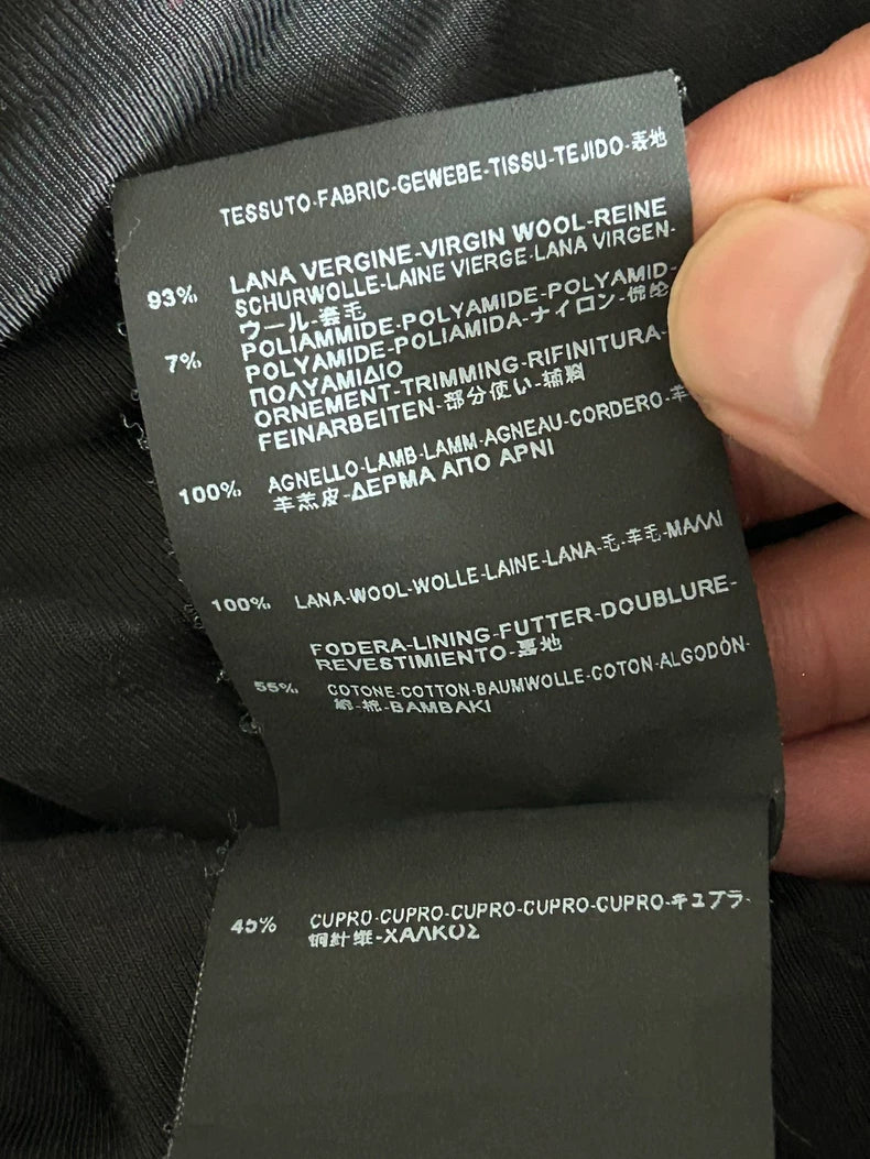 Saint Laurent Black Wool Leather Zip Jacket