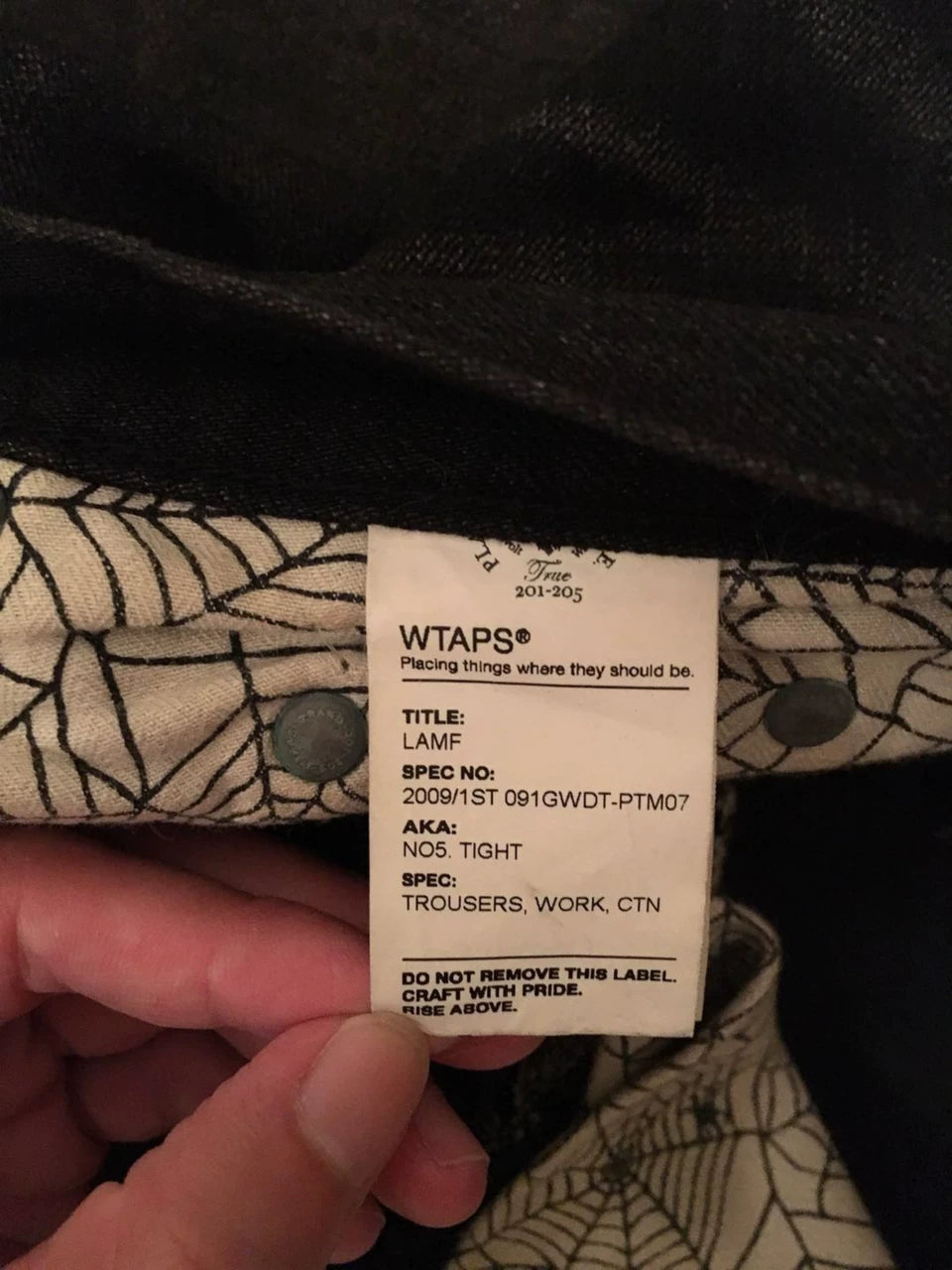 WTAPS LAMF Black Patched Jeans