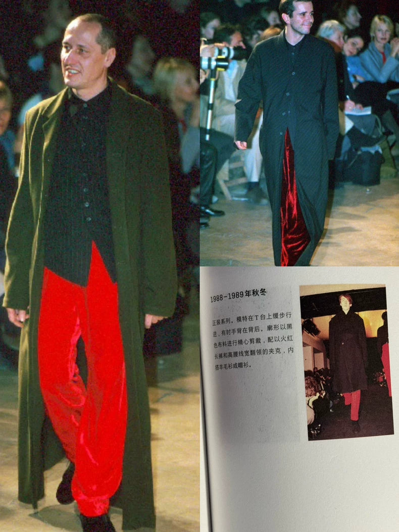 Yohji Yamamoto Wool Wide Pants in Red