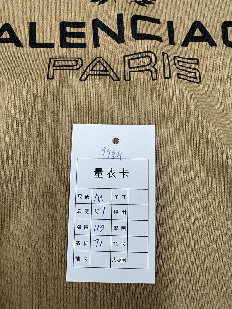 Balenciaga Crown Wheat Short Sleeve T-Shirt