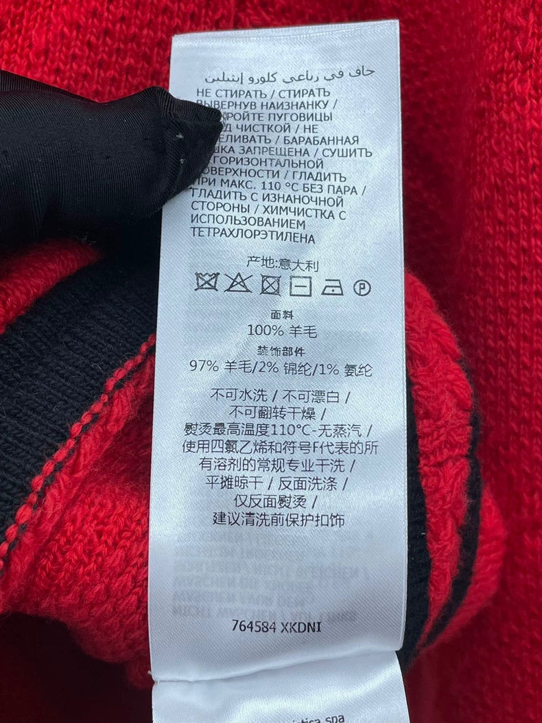 Red Knit Wool Cardigan by Gucci