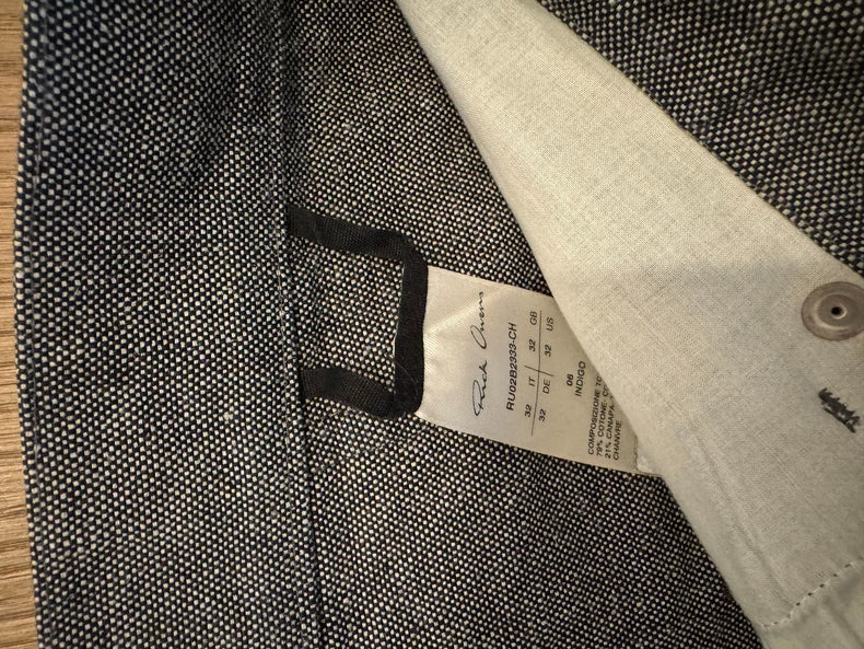 Rick Owens Geth Gray Denim Straight Jeans