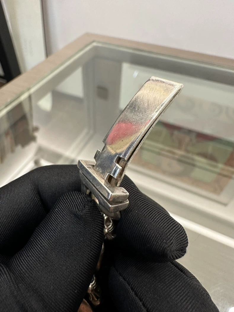 Chrome Hearts Silver Cross ID Bracelet