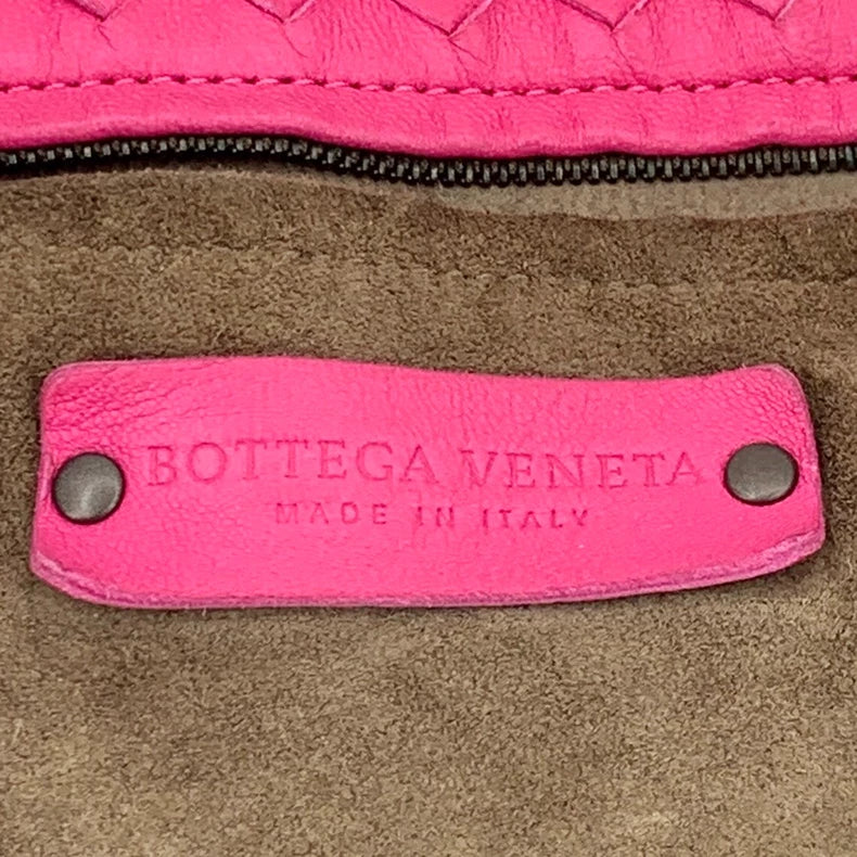 Bottega Veneta Pink Woven Shoulder Tote Bag