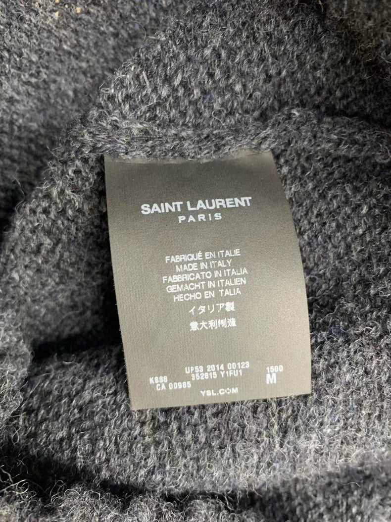 Saint Laurent Gray Knit Sweater for Sale