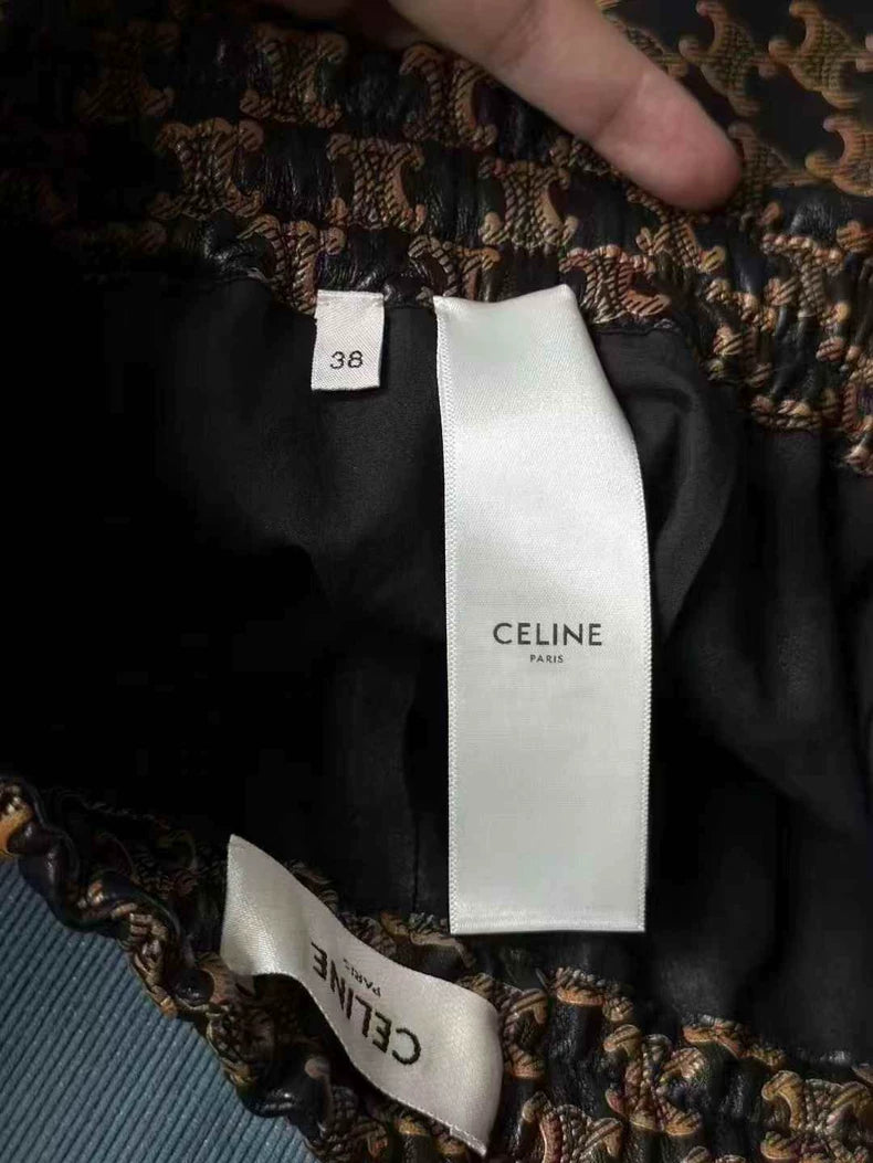 Celine Printed Leather Shorts