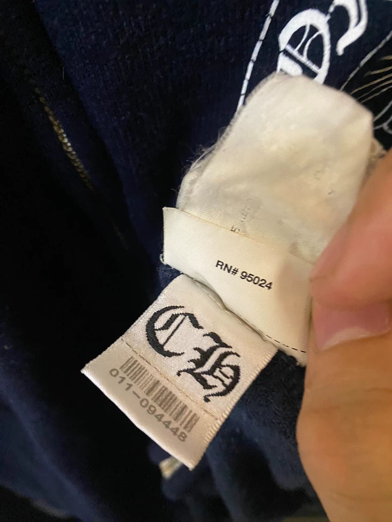 Chrome Hearts Black Zipper Hooded Sweatshirt