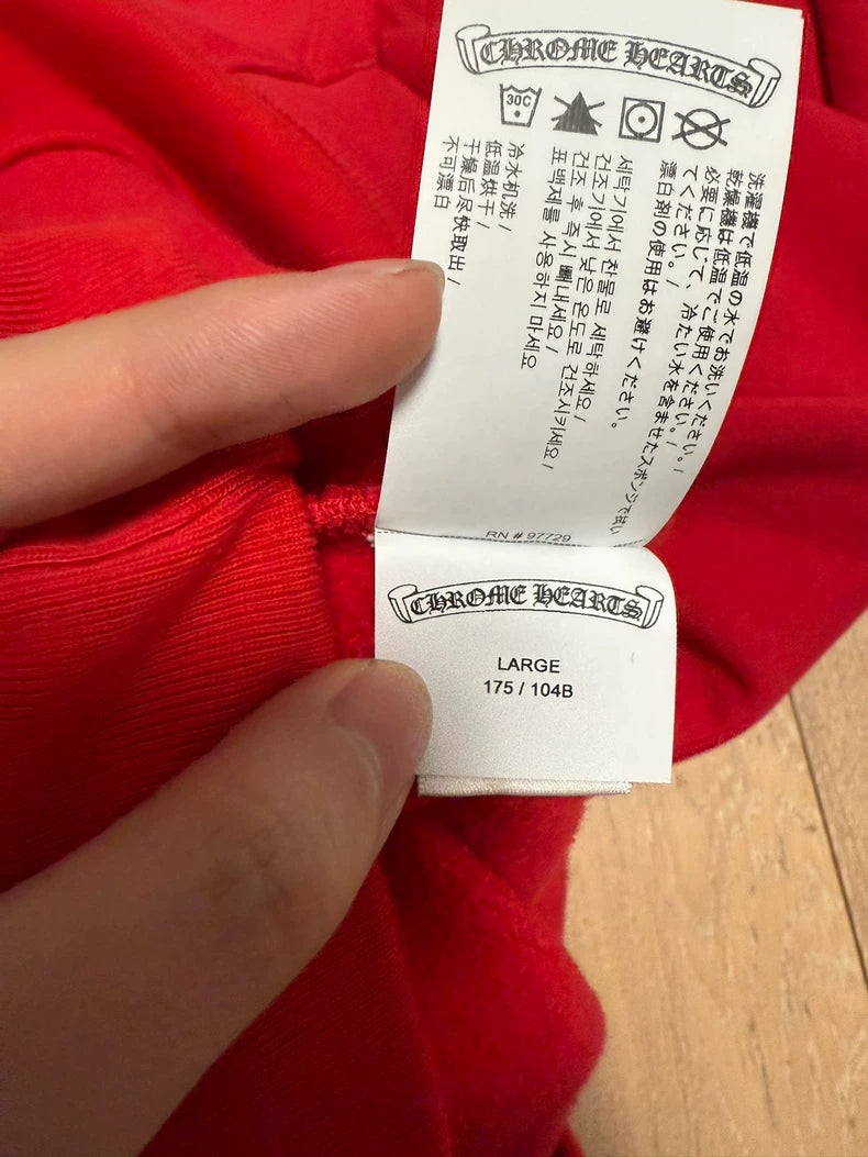 Chrome Hearts Red Half-Zip Sweatshirt