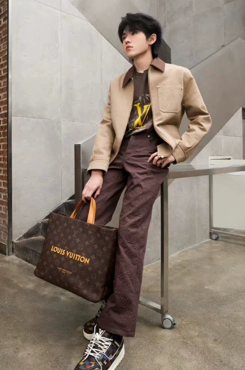 Louis Vuitton SS25 Logo Print Denim Jeans-yf