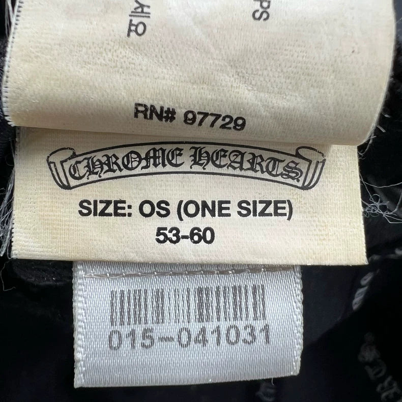 Chrome Hearts Black Embroidered Baseball Cap