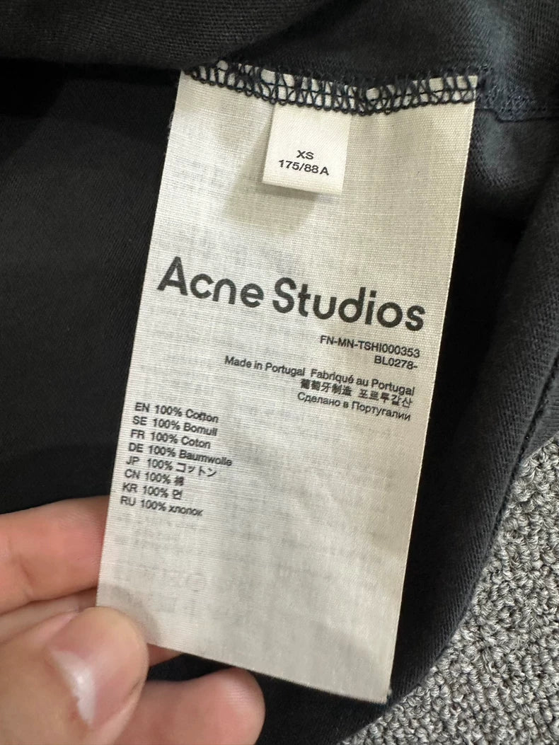 Acne Studios Black Distressed Letter Tee