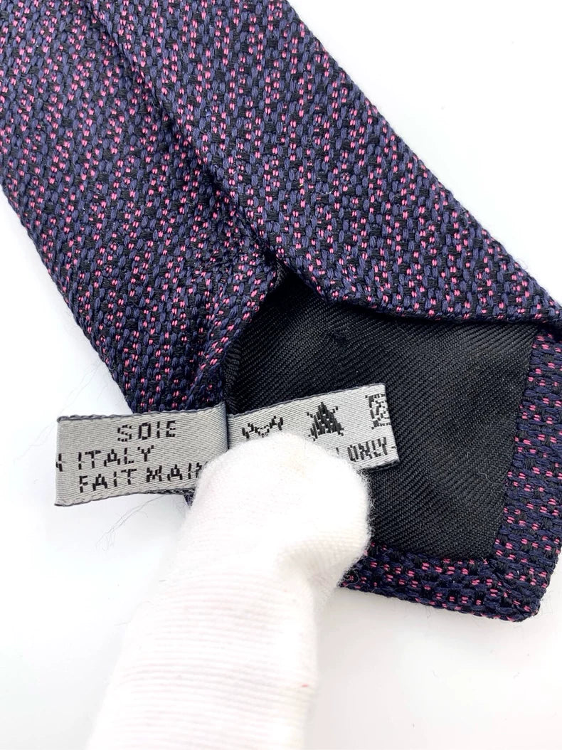 Dior Blue Pattern Silk Tie