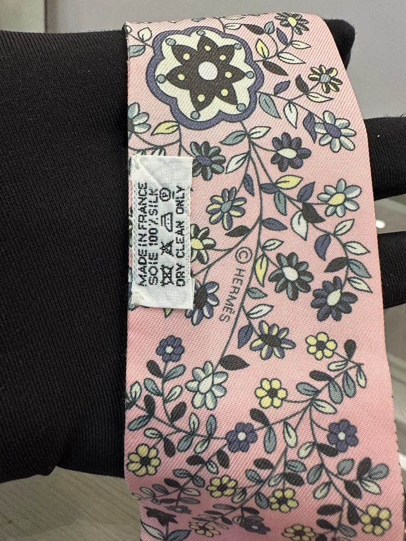 Hermes Pink Twilly Silk Ribbon