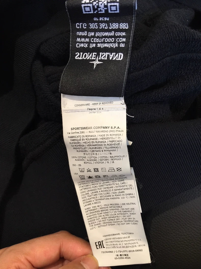 Stone Island Black Hoodie Sweatshirt