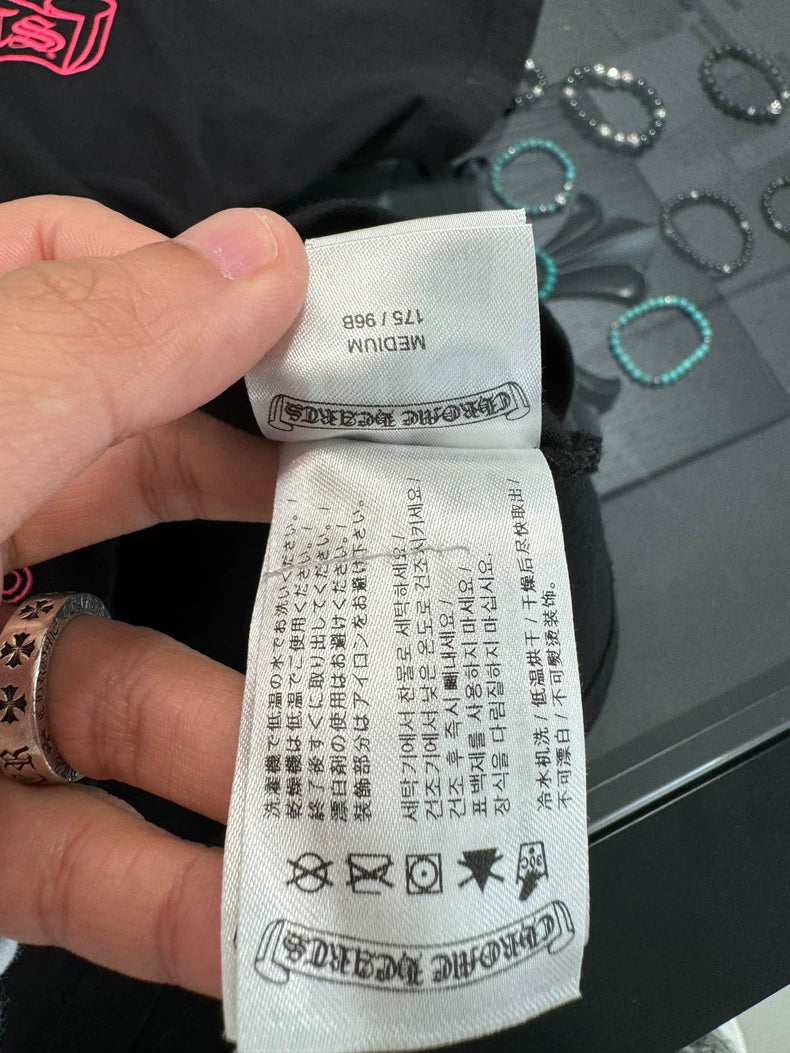 Chrome Hearts Black Red Skull Short Sleeve Tee-yf