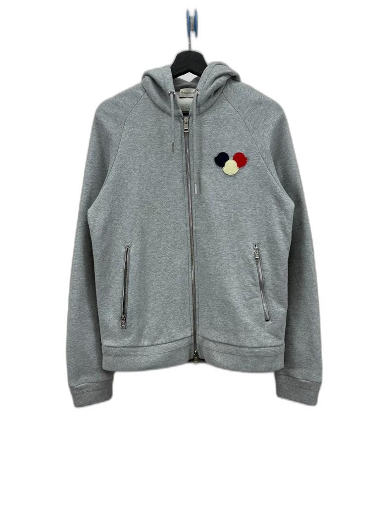 Moncler Gray Logo Zip-Up Hoodie - Moncler – DMC99