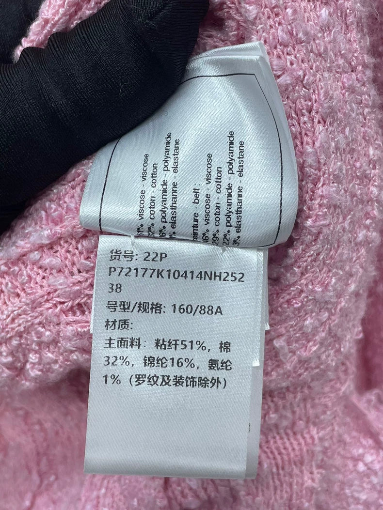 Chanel Pink Knit Cardigan with Belt